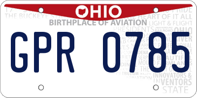 OH license plate GPR0785