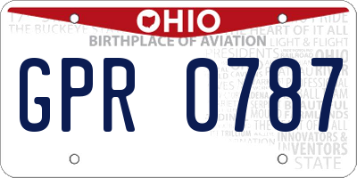OH license plate GPR0787