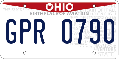 OH license plate GPR0790