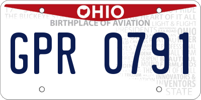OH license plate GPR0791
