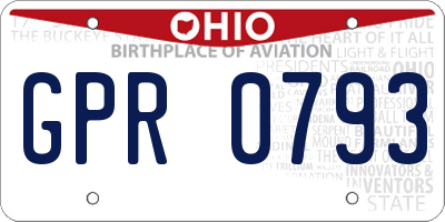 OH license plate GPR0793
