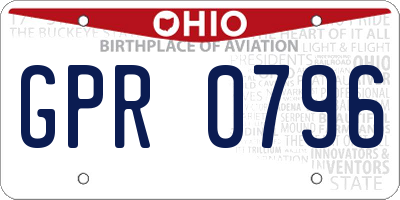 OH license plate GPR0796