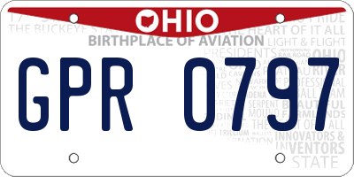 OH license plate GPR0797