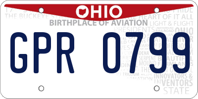 OH license plate GPR0799