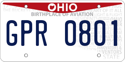 OH license plate GPR0801