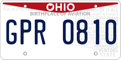 OH license plate GPR0810