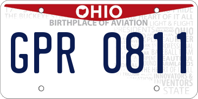 OH license plate GPR0811
