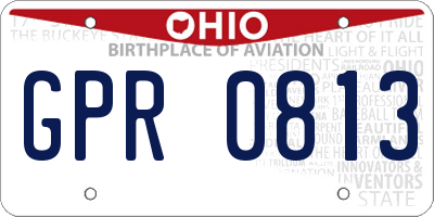 OH license plate GPR0813
