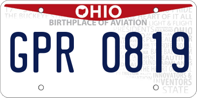 OH license plate GPR0819