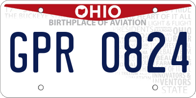 OH license plate GPR0824