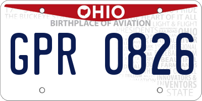 OH license plate GPR0826