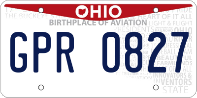 OH license plate GPR0827