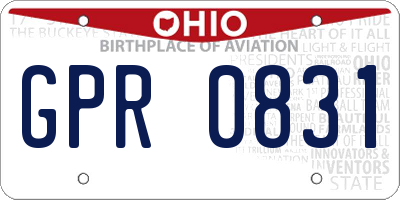 OH license plate GPR0831