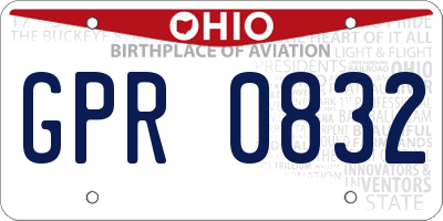 OH license plate GPR0832