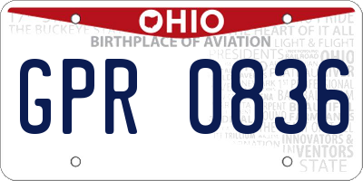 OH license plate GPR0836