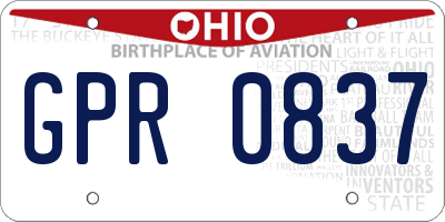 OH license plate GPR0837