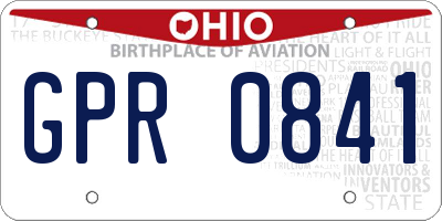 OH license plate GPR0841