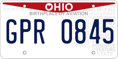 OH license plate GPR0845