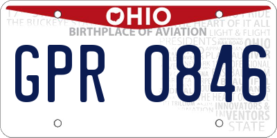 OH license plate GPR0846