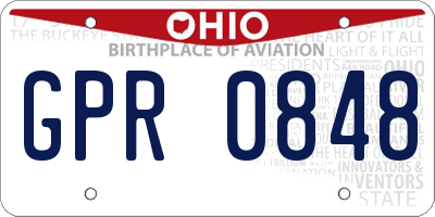 OH license plate GPR0848