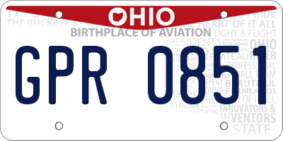 OH license plate GPR0851