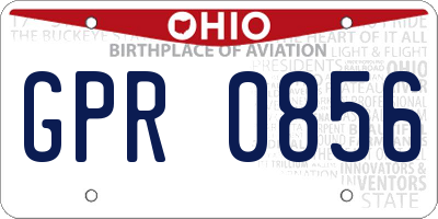 OH license plate GPR0856