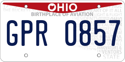 OH license plate GPR0857