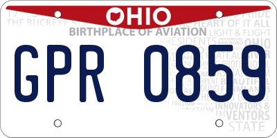 OH license plate GPR0859