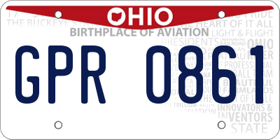 OH license plate GPR0861
