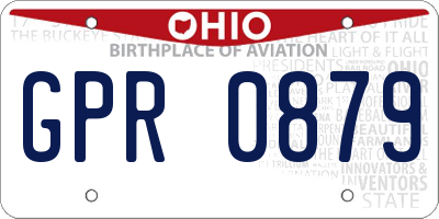 OH license plate GPR0879