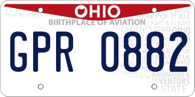 OH license plate GPR0882