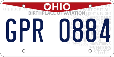 OH license plate GPR0884