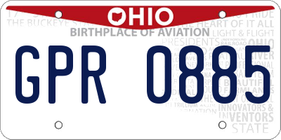 OH license plate GPR0885