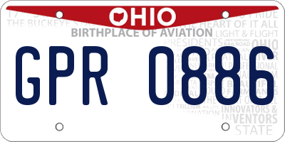 OH license plate GPR0886