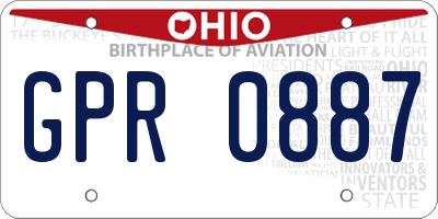 OH license plate GPR0887