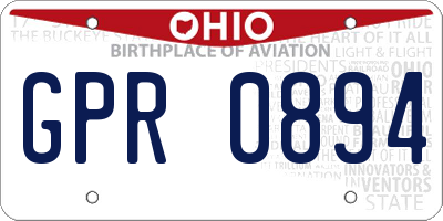 OH license plate GPR0894