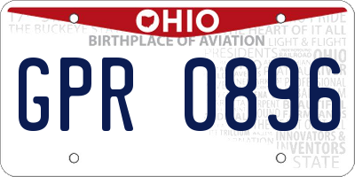 OH license plate GPR0896