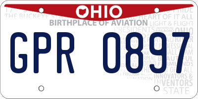OH license plate GPR0897
