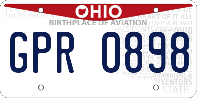 OH license plate GPR0898