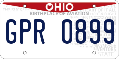 OH license plate GPR0899
