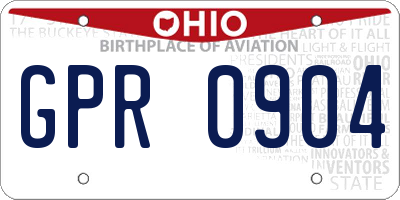 OH license plate GPR0904