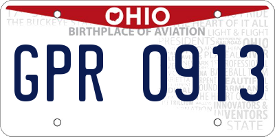 OH license plate GPR0913