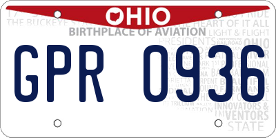 OH license plate GPR0936