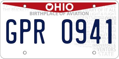 OH license plate GPR0941