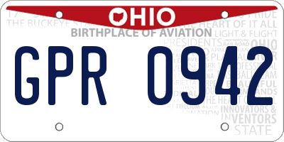 OH license plate GPR0942