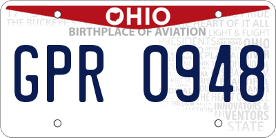 OH license plate GPR0948
