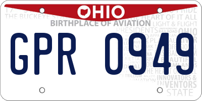 OH license plate GPR0949