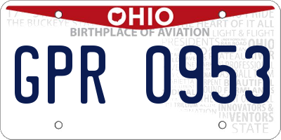 OH license plate GPR0953