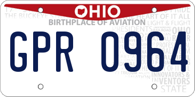OH license plate GPR0964