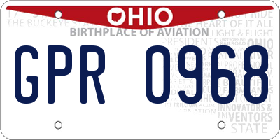 OH license plate GPR0968